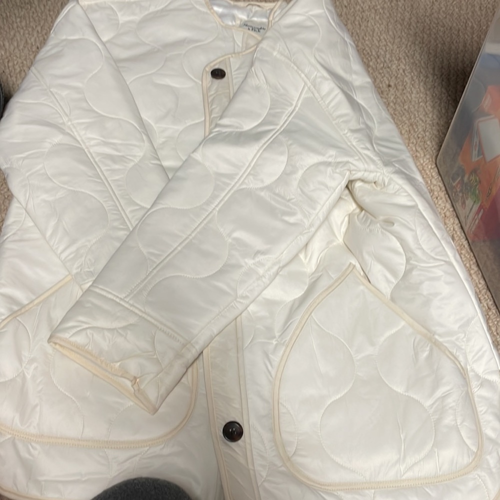 Quilted White Jacket, Super Oversized - image 3